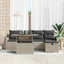 Havesofa Sæt 6 stk. Lysegrå polyrattan