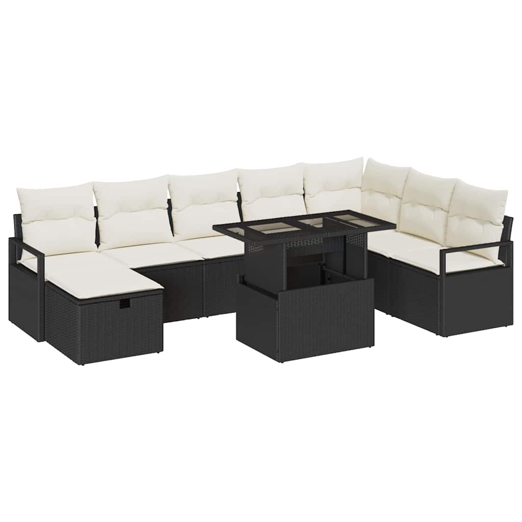 Havesofa Sæt 9 stk. polyrattan