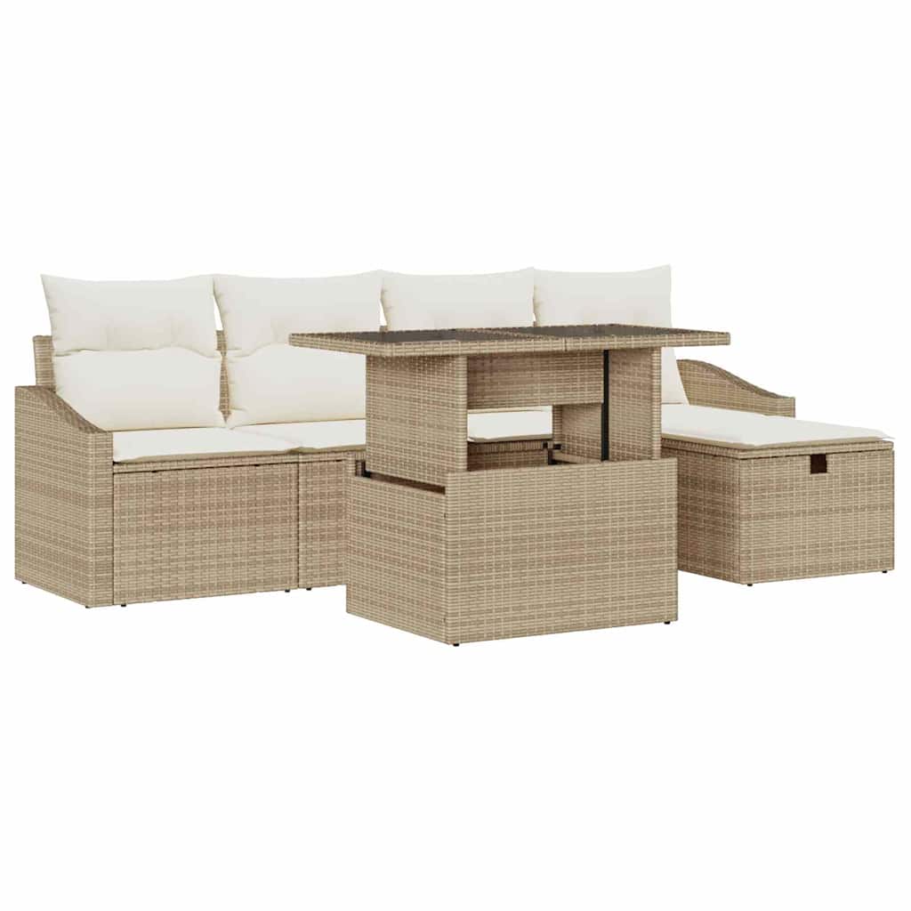Havesofa Sæt 6 stk. polyrattan