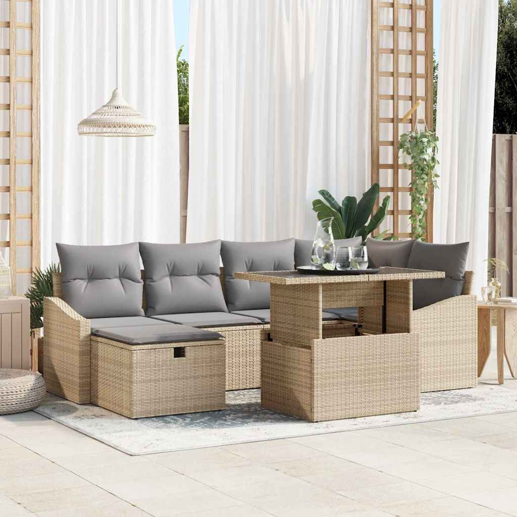 Havesofa Sæt 7 stk. polyrattan