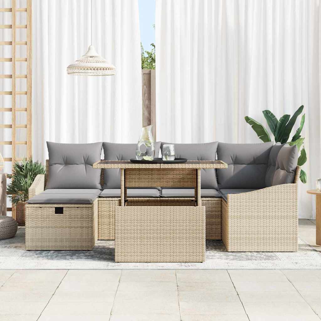 Havesofa Sæt 7 stk. polyrattan