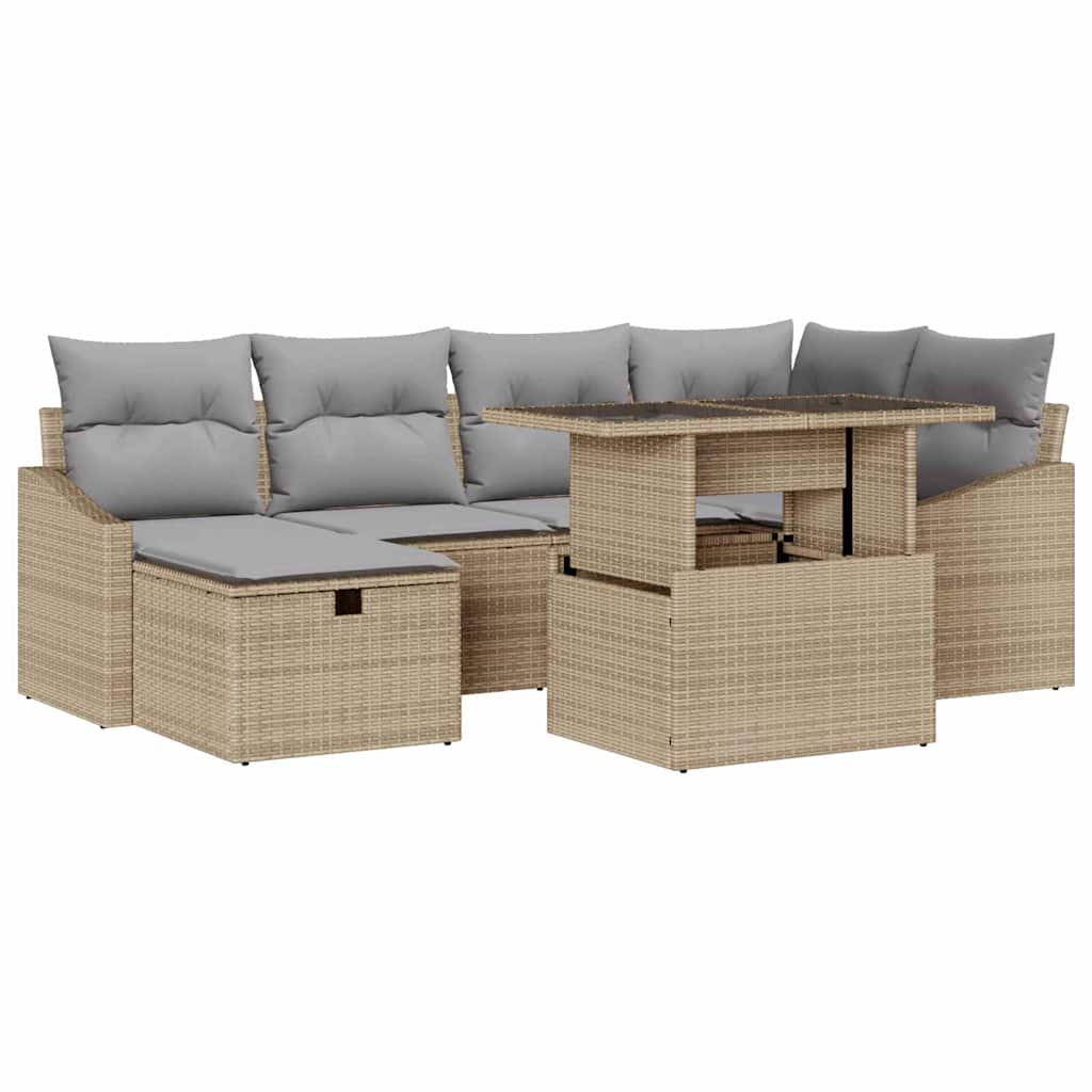 Havesofa Sæt 7 stk. polyrattan