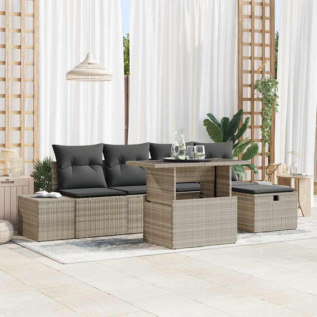 Havesofa Sæt 6 stk. Poly rattan