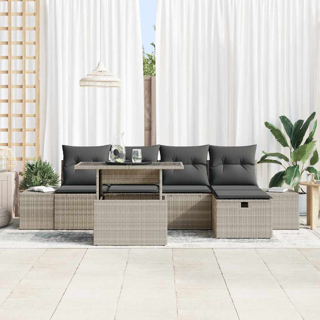 Havesofa Sæt 6 stk. Poly rattan