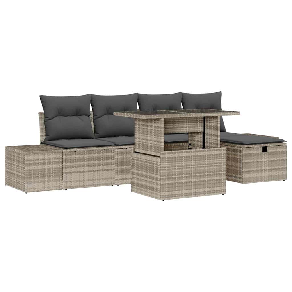 Havesofa Sæt 6 stk. Poly rattan