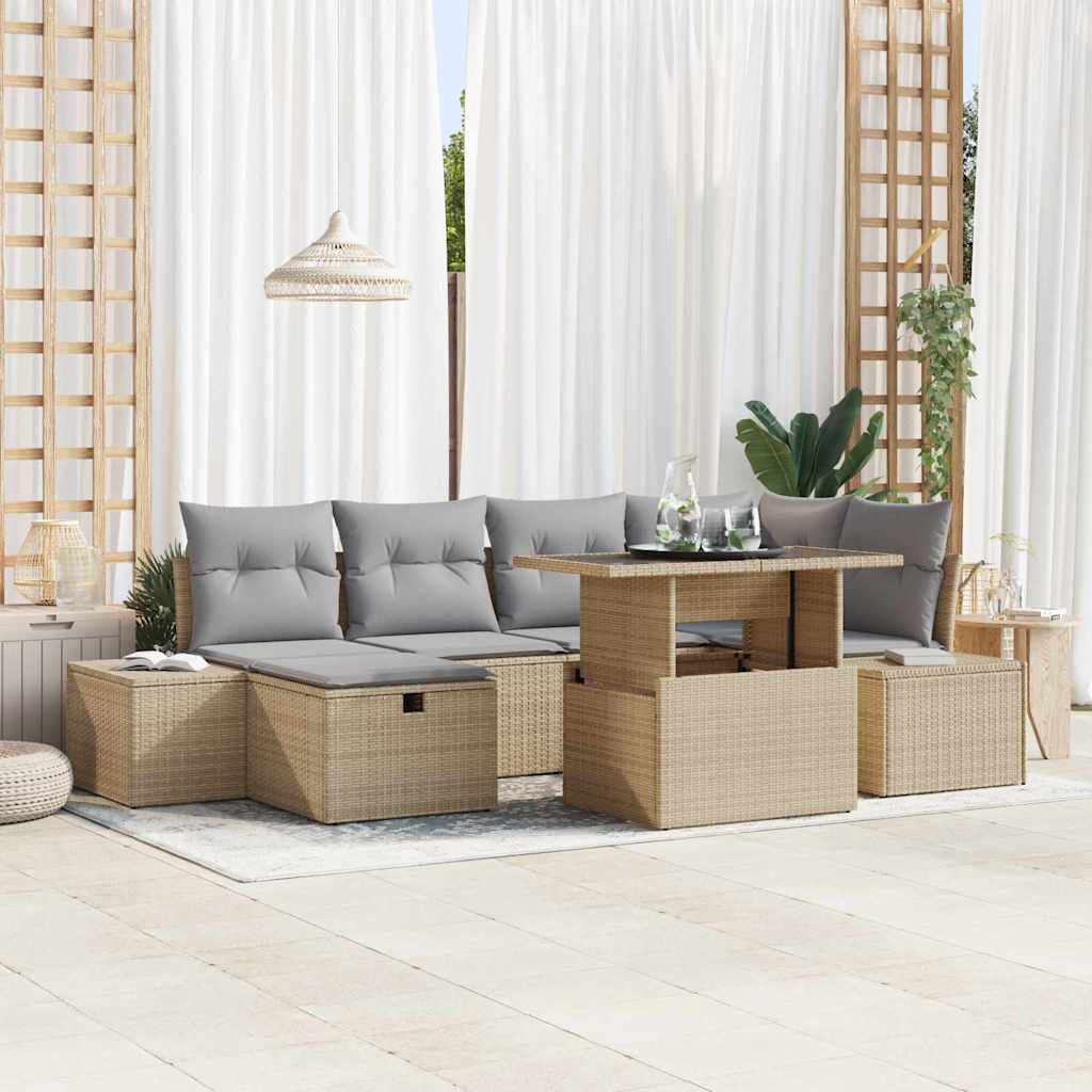 Havesofa Sæt 7 stk. polyrattan