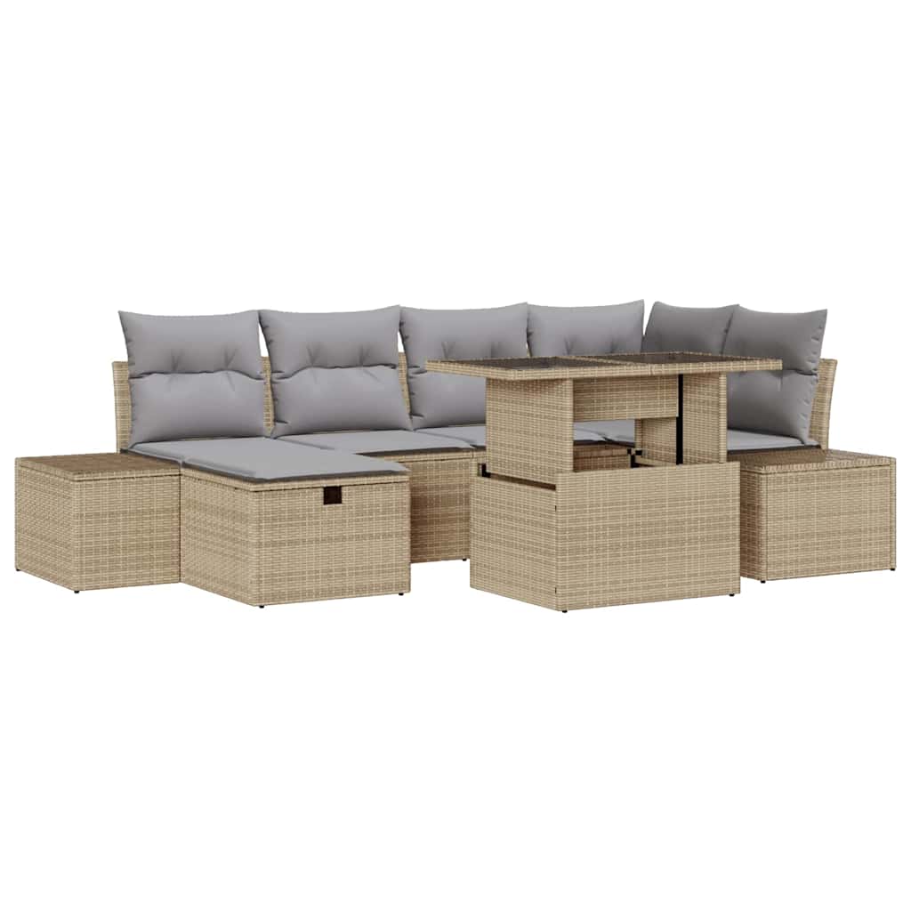 Havesofa Sæt 7 stk. polyrattan