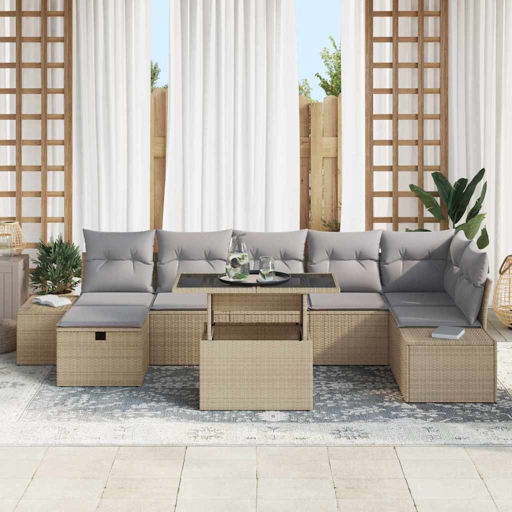Havesofa Sæt 8 stk. polyrattan