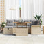 Havesofa Sæt 7 stk. Beige polyrattan