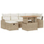Havesofa Sæt 7 stk. Beige polyrattan