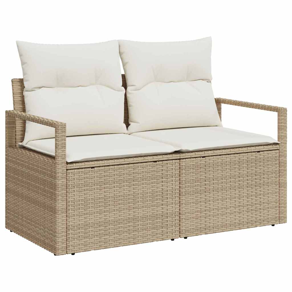 Havesofa Sæt 7 stk. Beige polyrattan