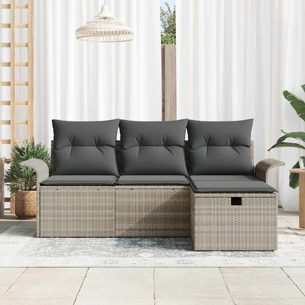 Havesofa Sæt 4 stk. Poly rattan