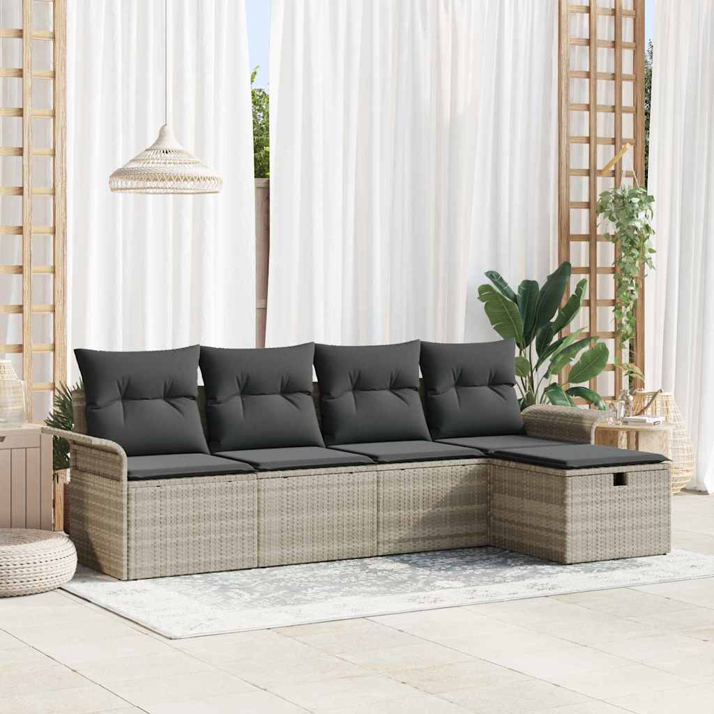 Havesofa Sæt 5 stk. Poly rattan