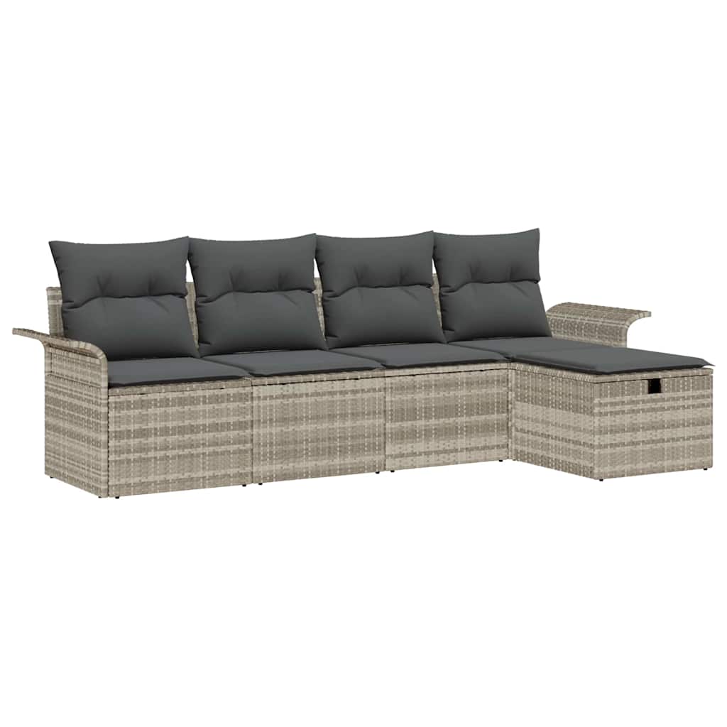 Havesofa Sæt 5 stk. Poly rattan