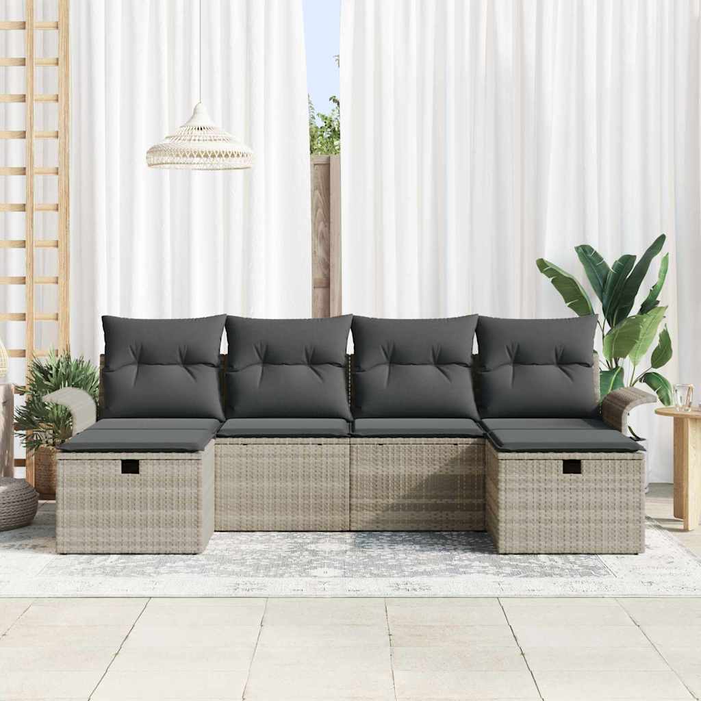 Havesofa Sæt 6 stk. Poly rattan