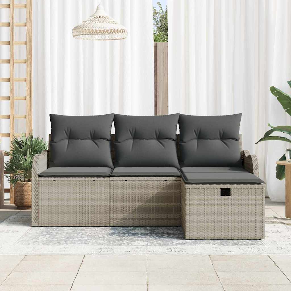 Havesofa Sæt 4 stk. Poly rattan
