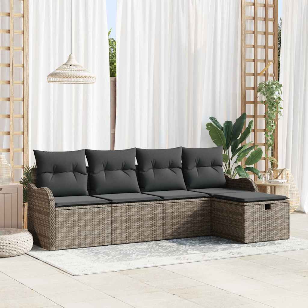 Havesofa Sæt 5 stk. Poly rattan