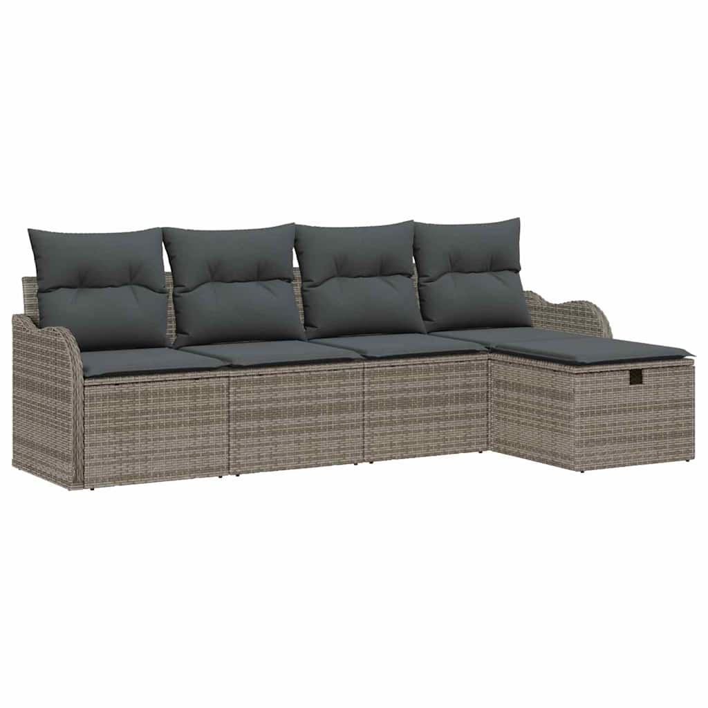 Havesofa Sæt 5 stk. Poly rattan