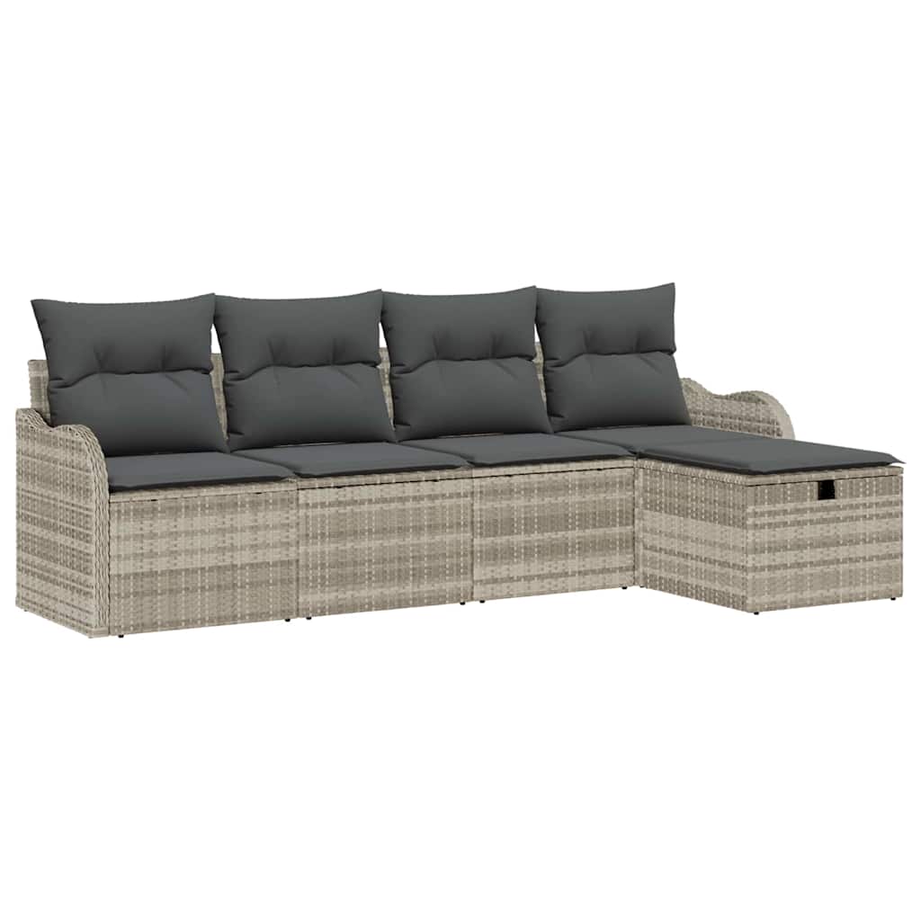 Havesofa Sæt 5 stk. Poly rattan