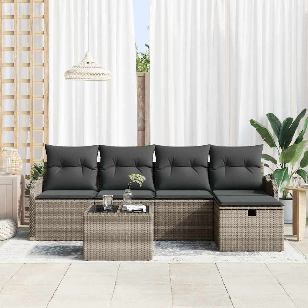 Havesofa Sæt 6 stk. Poly rattan