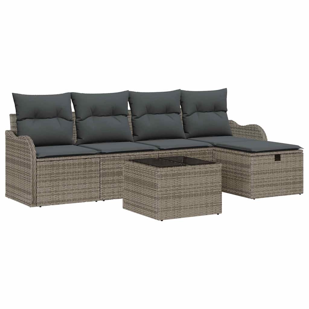 Havesofa Sæt 6 stk. Poly rattan