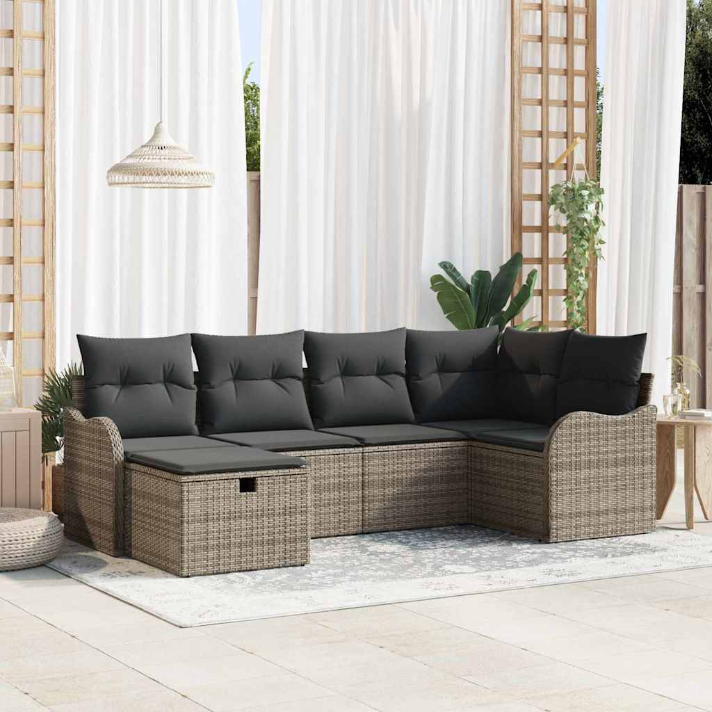 Havesofa Sæt 6 stk. Poly rattan