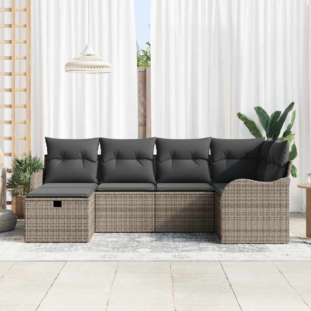 Havesofa Sæt 6 stk. Poly rattan