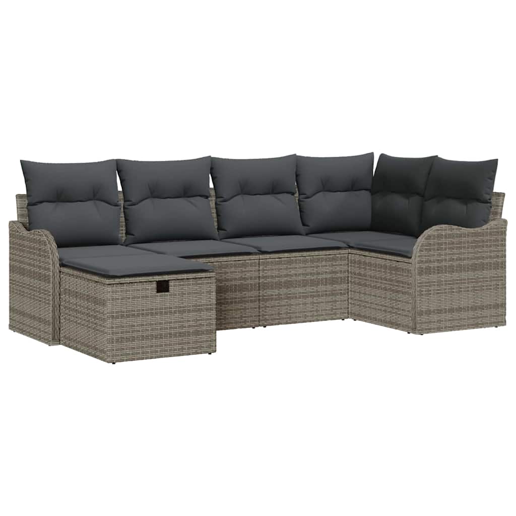 Havesofa Sæt 6 stk. Poly rattan