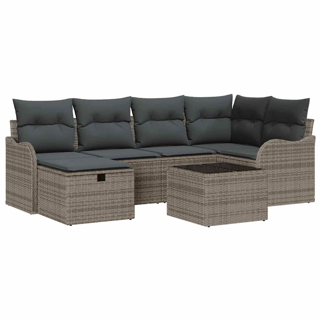 Havesofa Sæt 7 stk. Poly rattan