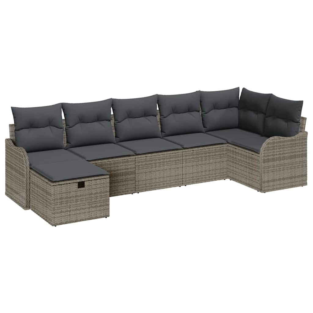 Havesofa Sæt 7 stk. Poly rattan