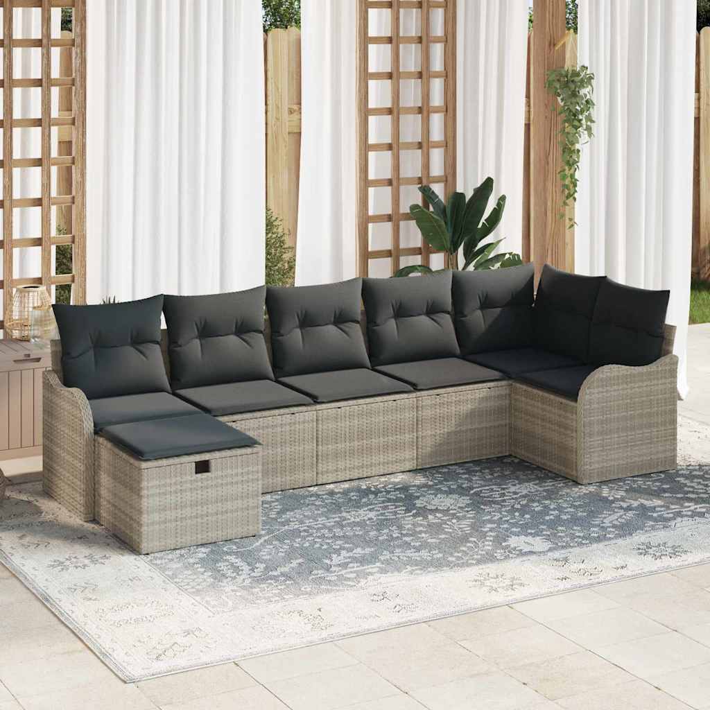 Havesofa Sæt 7 stk. Poly rattan