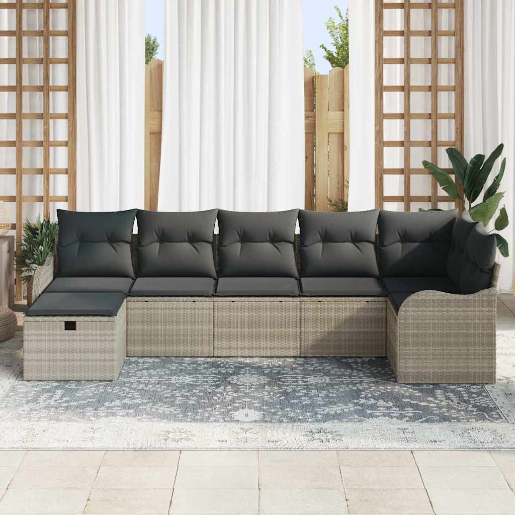 Havesofa Sæt 7 stk. Poly rattan