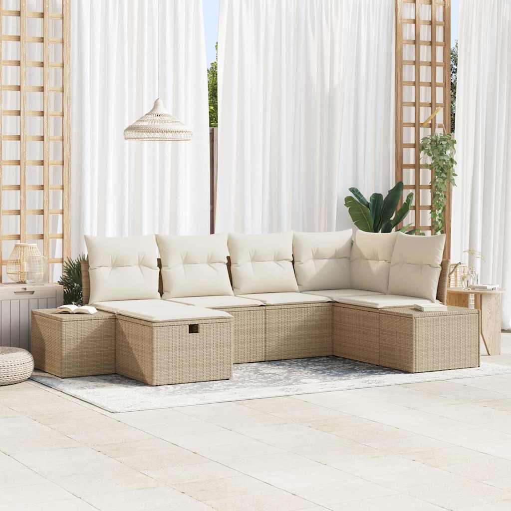 Sofa Sæt 6 stk. polyrattan
