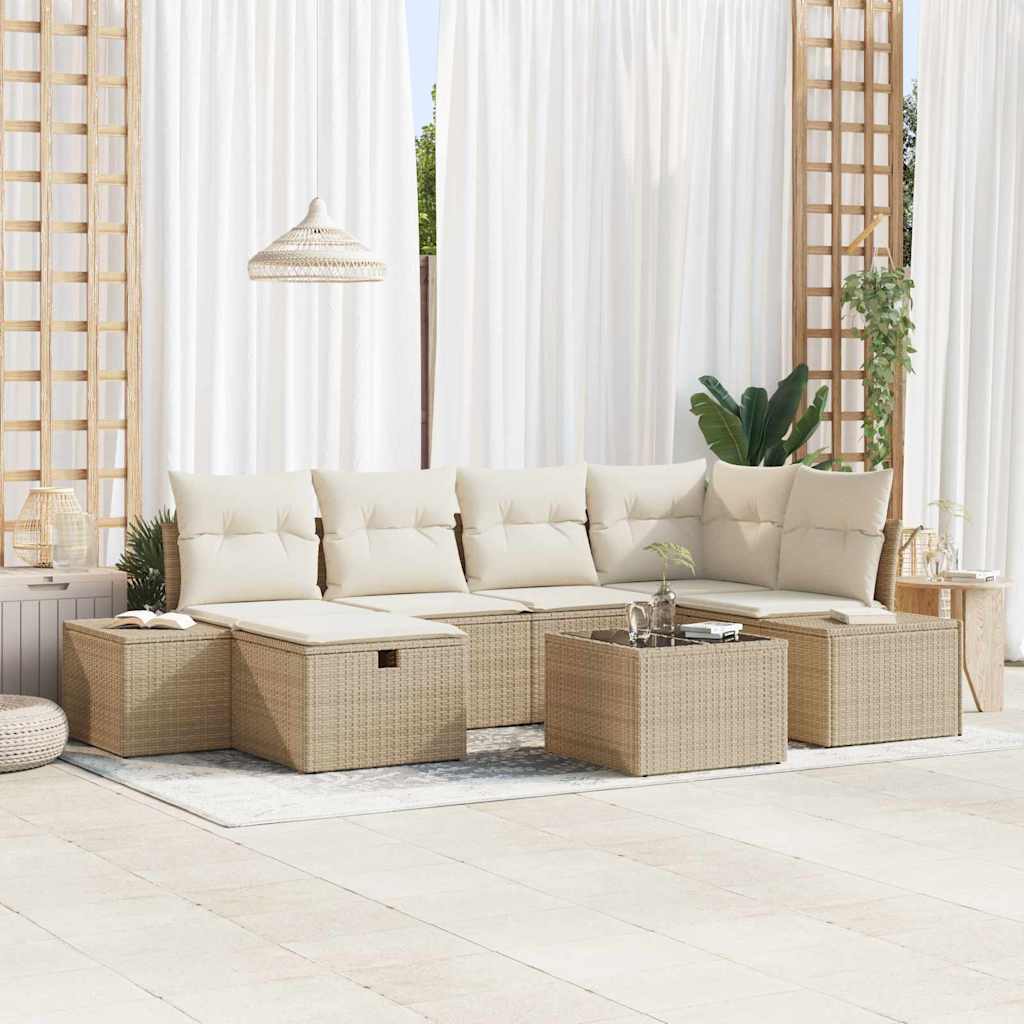Sofa Sæt 7 stk. polyrattan