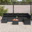 Havesofa Sæt 9 stk. Sort Poly rattan