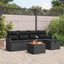 Havesofa Sæt 6 stk. Sort Poly rattan