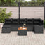 Havesofa Sæt 8 stk. Sort Poly rattan