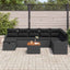 Havesofa Sæt 9 stk. Sort Poly rattan