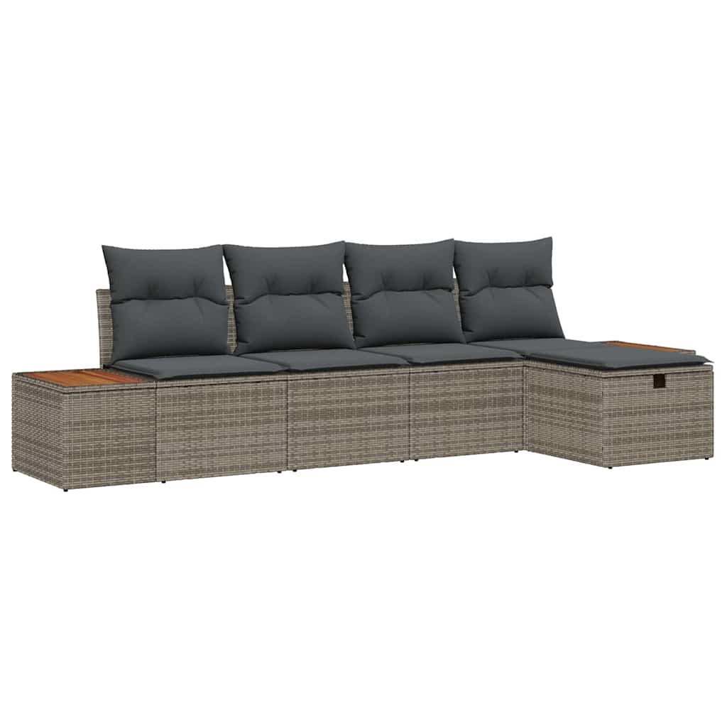 Havesofa Sæt 6 stk. Grå polyrattan