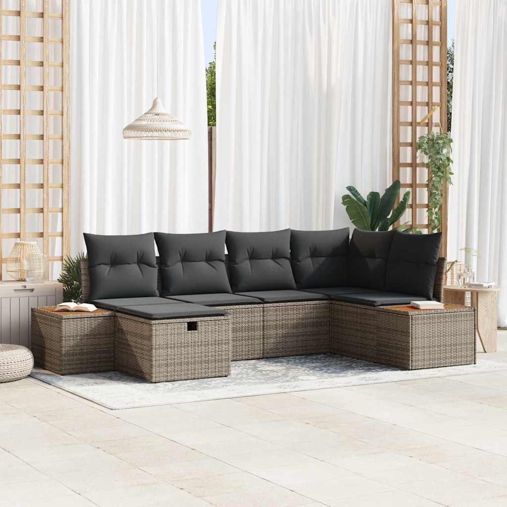 Havesofa Sæt Grå polyrattan