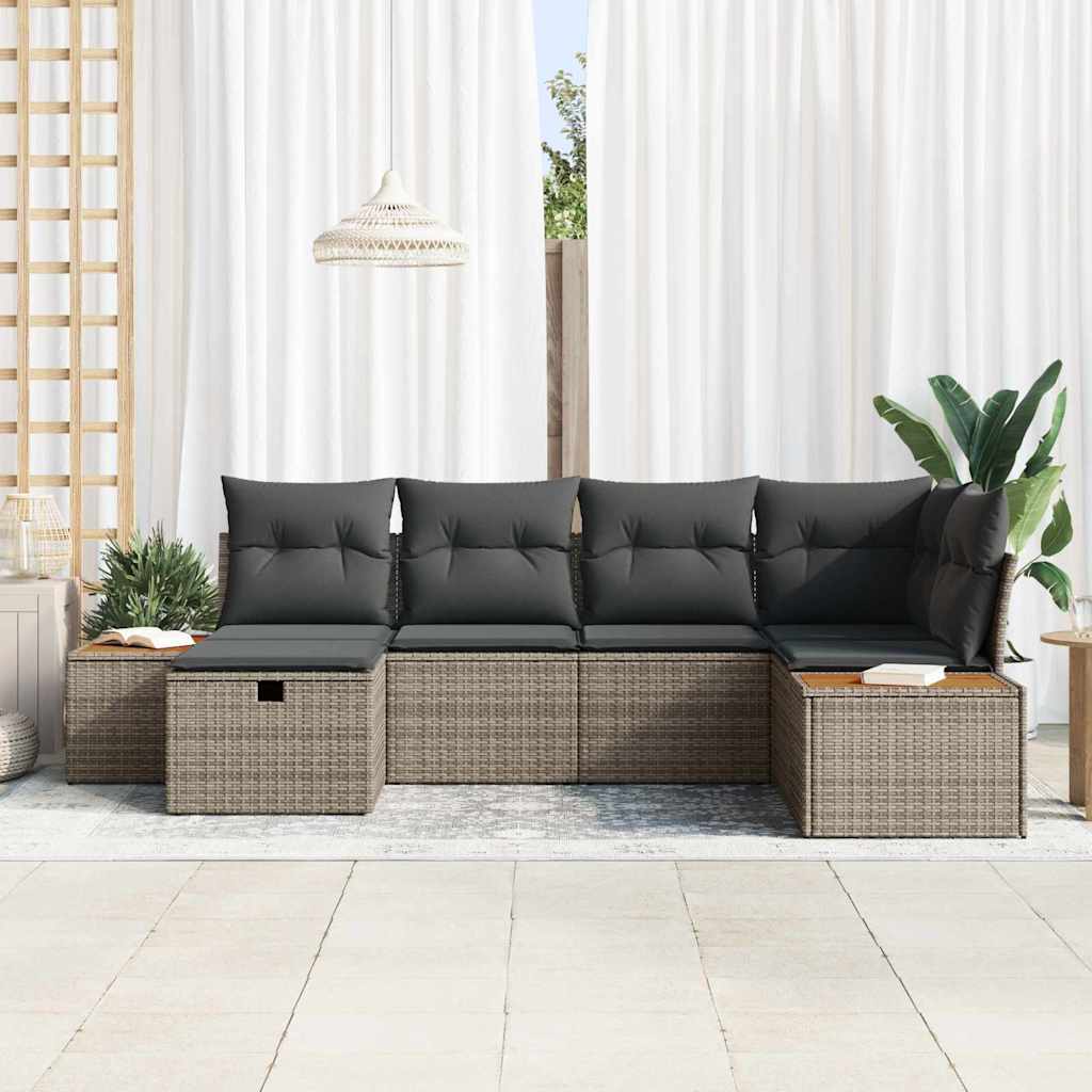 Havesofa Sæt Grå polyrattan