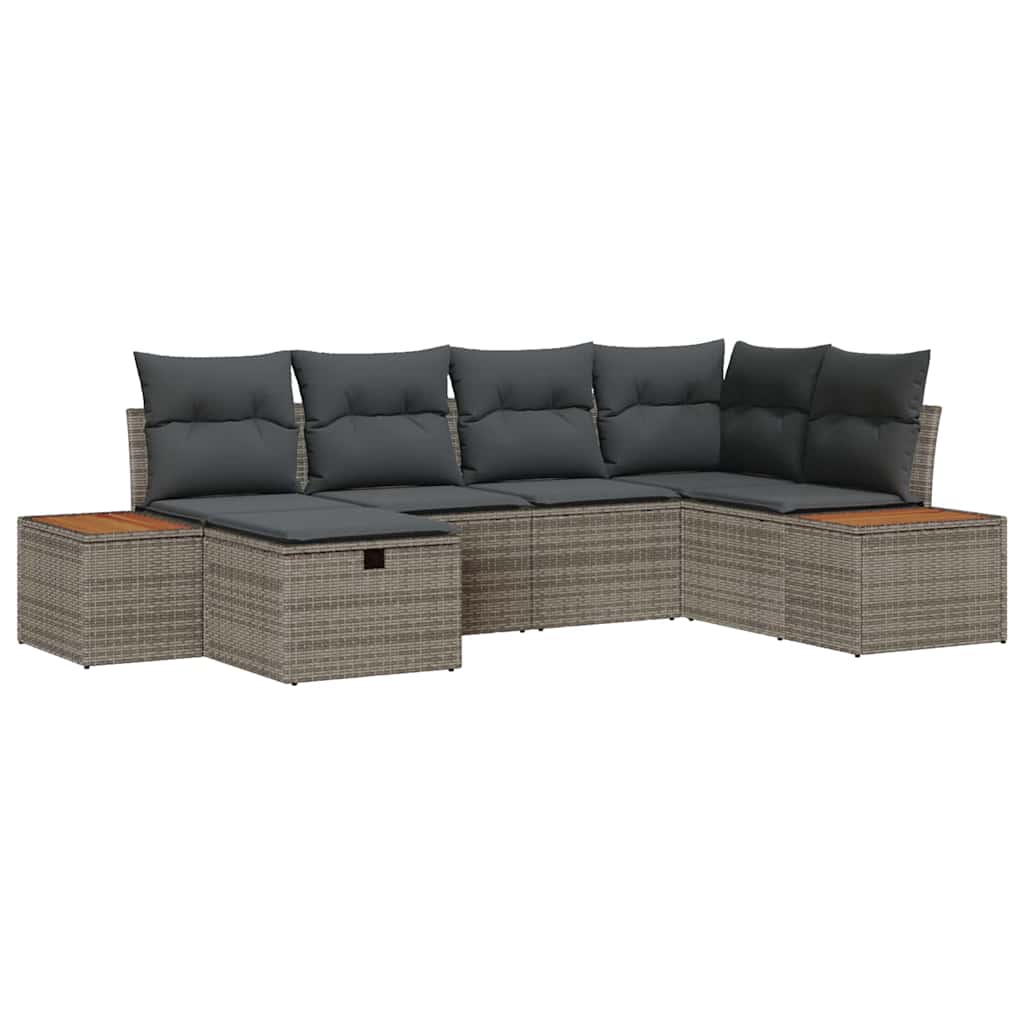 Havesofa Sæt Grå polyrattan
