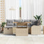 Havesofa Sæt 7 stk. Beige polyrattan