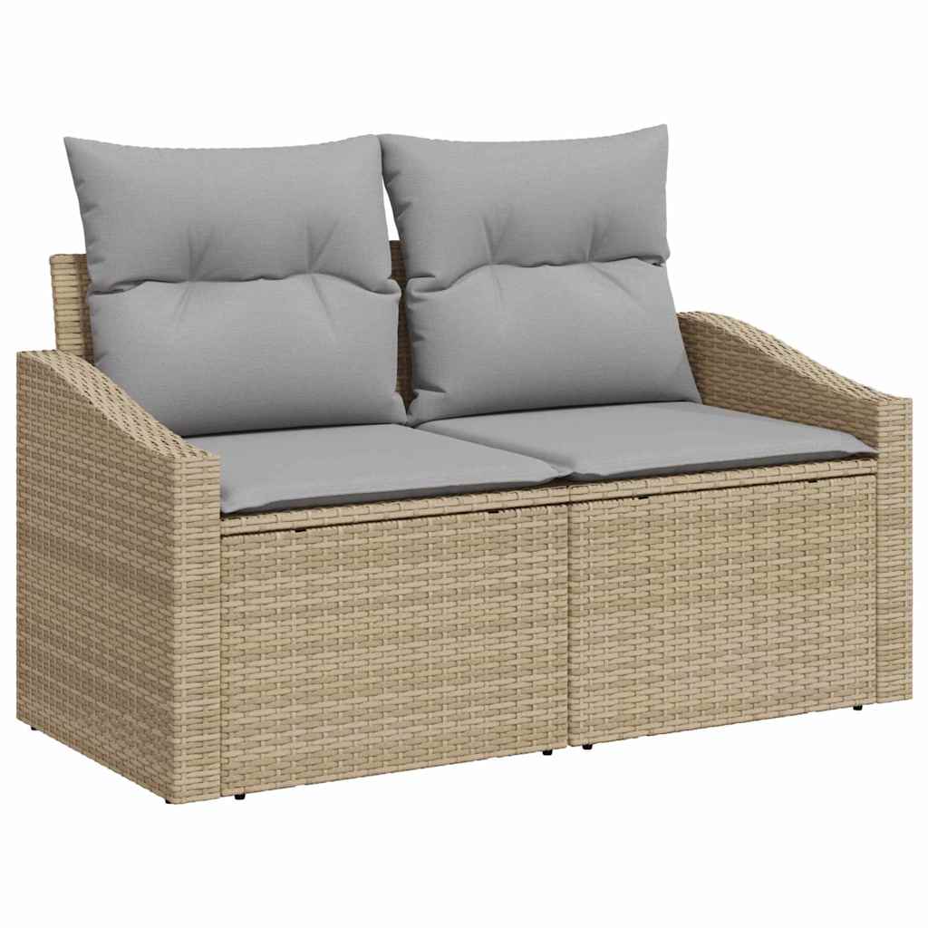 Havesofa Sæt 8 stk. Beige polyrattan