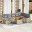Havesofa Sæt 9 stk. Beige polyrattan