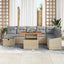 Havesofa Sæt 9 stk. Beige polyrattan