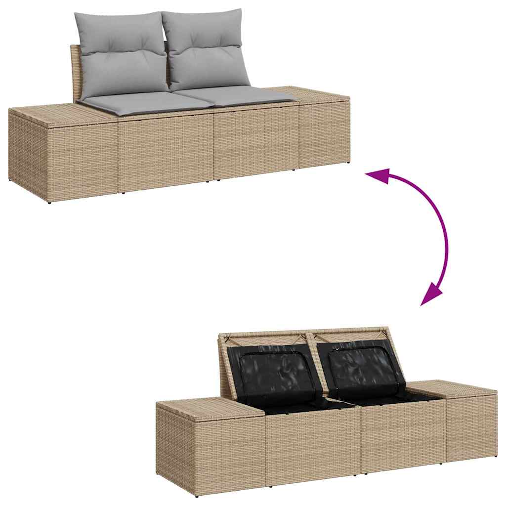 Havesofa Sæt 6 stk. Beige polyrattan