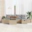 Havesofa Sæt 6 stk. Beige polyrattan