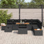 Havesofa Sæt 9 stk. Sort polyrattan