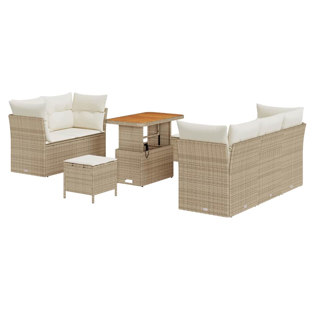 Havesofa Sæt 8 stk. Beige polyrattan